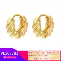 Wholesale Jewelry Ig Style Vintage Style U Shape Steel Zircon 18k Gold Plated Plating Inlay Ear Studs main image 6