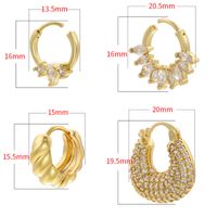 Wholesale Jewelry Ig Style Vintage Style U Shape Steel Zircon 18k Gold Plated Plating Inlay Ear Studs main image 2