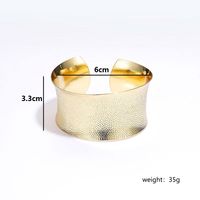 Casual Simple Style Solid Color Copper Indentation Plating 18k Gold Plated Bangle main image 5