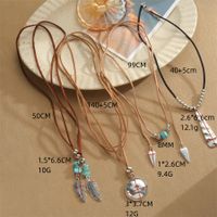 Vintage Style Round Alloy Beaded Handmade Plating Women's Pendant Necklace main image 7