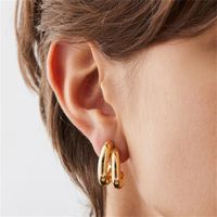 1 Pair Casual Simple Style Solid Color Plating Copper Gold Plated Silver Plated Ear Studs main image 1