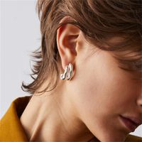 1 Pair Casual Simple Style Solid Color Plating Copper Gold Plated Silver Plated Ear Studs main image 3