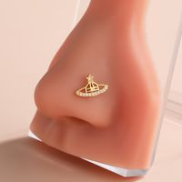 Classic Style Heart Shape Stainless Steel Copper Plating Inlay Zircon 18k Gold Plated Nose Studs sku image 11