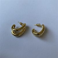 1 Pair Casual Simple Style Solid Color Plating Copper Gold Plated Silver Plated Ear Studs main image 7