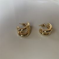 1 Pair Casual Simple Style Solid Color Plating Copper Gold Plated Silver Plated Ear Studs main image 5