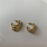 1 Pair Casual Simple Style Solid Color Plating Copper Gold Plated Silver Plated Ear Studs main image 6
