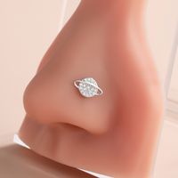 Classic Style Heart Shape Stainless Steel Copper Plating Inlay Zircon 18k Gold Plated Nose Studs sku image 6