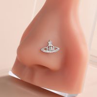 Classic Style Heart Shape Stainless Steel Copper Plating Inlay Zircon 18k Gold Plated Nose Studs sku image 7