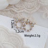 1 Pair Simple Style Bow Knot Plating Inlay Alloy Artificial Rhinestones Artificial Pearls Gold Plated Ear Studs sku image 1