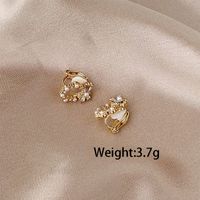 1 Pair Simple Style Bow Knot Plating Inlay Alloy Artificial Rhinestones Artificial Pearls Gold Plated Ear Studs sku image 2