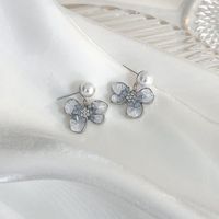 1 Pair Sweet Flower Plating Alloy White Gold Plated Ear Studs main image 7