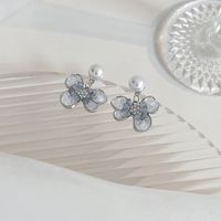 1 Pair Sweet Flower Plating Alloy White Gold Plated Ear Studs main image 6