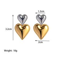 1 Piece Classic Style Commute Heart Shape Plating 304 Stainless Steel 18K Gold Plated Drop Earrings main image 2