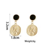 1 Pair Simple Style Classic Style Round Plating Alloy Gold Plated Drop Earrings sku image 1