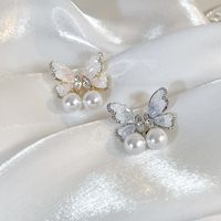 1 Pair Sweet Butterfly Plating Alloy White Gold Plated Gold Plated Drop Earrings main image 1