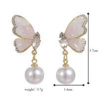1 Pair Sweet Butterfly Plating Alloy White Gold Plated Gold Plated Drop Earrings main image 2