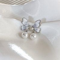 1 Pair Sweet Butterfly Plating Alloy White Gold Plated Gold Plated Drop Earrings main image 4