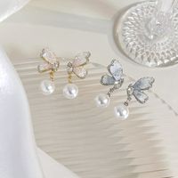 1 Pair Sweet Butterfly Plating Alloy White Gold Plated Gold Plated Drop Earrings main image 6