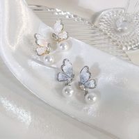 1 Pair Sweet Butterfly Plating Alloy White Gold Plated Gold Plated Drop Earrings main image 5