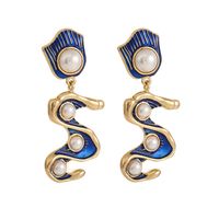 1 Pair Vintage Style Color Block Plating Inlay Alloy Artificial Pearls Drop Earrings main image 2