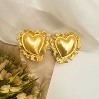 1 Pair Vintage Style Heart Shape Plating Alloy Ear Studs main image 5