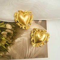 1 Pair Vintage Style Heart Shape Plating Alloy Ear Studs main image 3