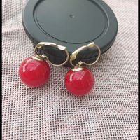 1 Pair Elegant Round Water Droplets Plating Imitation Pearl Alloy Drop Earrings sku image 3