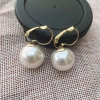 1 Pair Elegant Round Water Droplets Plating Imitation Pearl Alloy Drop Earrings sku image 4