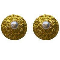 1 Pair Vintage Style Geometric Round Plating Metal Ear Studs main image 2