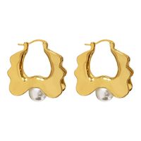 1 Pair Retro Geometric Solid Color Plating Metal Hoop Earrings main image 2