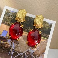 1 Pair Vintage Style Color Block Fruit Plating Alloy Drop Earrings main image 4