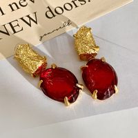 1 Pair Vintage Style Color Block Fruit Plating Alloy Drop Earrings sku image 1
