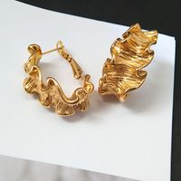 1 Pair Simple Style Classic Style Solid Color Plating Metal Gold Plated Ear Studs main image 1