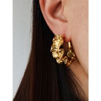 1 Pair Simple Style Classic Style Solid Color Plating Metal Gold Plated Ear Studs main image 5