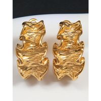 1 Pair Simple Style Classic Style Solid Color Plating Metal Gold Plated Ear Studs main image 3