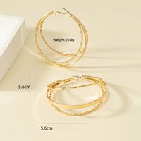 1 Pair Rock Romantic Classic Style Circle Layered Plating Alloy Ferroalloy 14k Gold Plated Hoop Earrings main image 2
