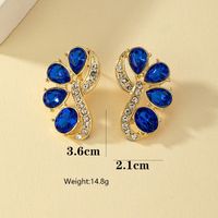 Wholesale Jewelry Retro Luxurious French Style Flower Alloy Ferroalloy Acrylic Glass 14k Gold Plated Plating Inlay Ear Studs main image 2