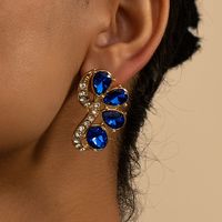 Wholesale Jewelry Retro Luxurious French Style Flower Alloy Ferroalloy Acrylic Glass 14k Gold Plated Plating Inlay Ear Studs main image 10