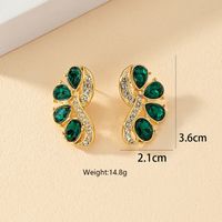 Wholesale Jewelry Retro Luxurious French Style Flower Alloy Ferroalloy Acrylic Glass 14k Gold Plated Plating Inlay Ear Studs main image 3