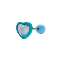 1 Piece Ear Cartilage Rings & Studs Sweet Simple Style Heart Shape 316 Stainless Steel  Copper Plating Inlay Zircon main image 4