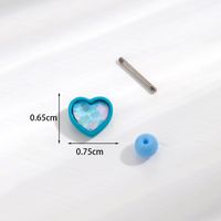 1 Piece Ear Cartilage Rings & Studs Sweet Simple Style Heart Shape 316 Stainless Steel  Copper Plating Inlay Zircon main image 2