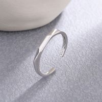 Dame Style Simple Cercle Argent Sterling Placage Anneau Ouvert main image 1