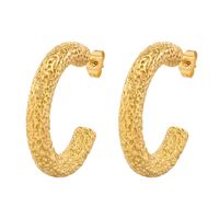 1 Pair Vintage Style Simple Style Solid Color Plating 304 Stainless Steel Hoop Earrings main image 2