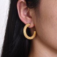 1 Pair Vintage Style Simple Style Solid Color Plating 304 Stainless Steel Hoop Earrings main image 7