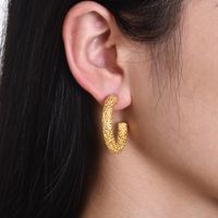 1 Pair Vintage Style Simple Style Solid Color Plating 304 Stainless Steel Hoop Earrings main image 6