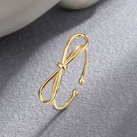 Lady Simple Style Circle Bow Knot Sterling Silver Plating Gold Plated Open Rings main image 1