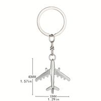 Simple Style Airplane Alloy Keychain main image 3