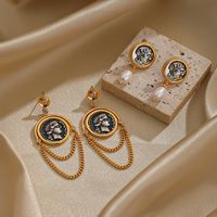 1 Pair Ig Style Elegant Portrait Animal Owl Plating Inlay Copper Freshwater Pearl 18k Gold Plated Drop Earrings main image 1