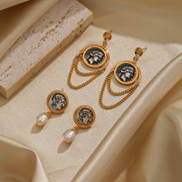 1 Pair Ig Style Elegant Portrait Animal Owl Plating Inlay Copper Freshwater Pearl 18k Gold Plated Drop Earrings main image 2