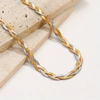 Simple Style Solid Color Copper Plating Chain 18k Gold Plated Necklace main image 4